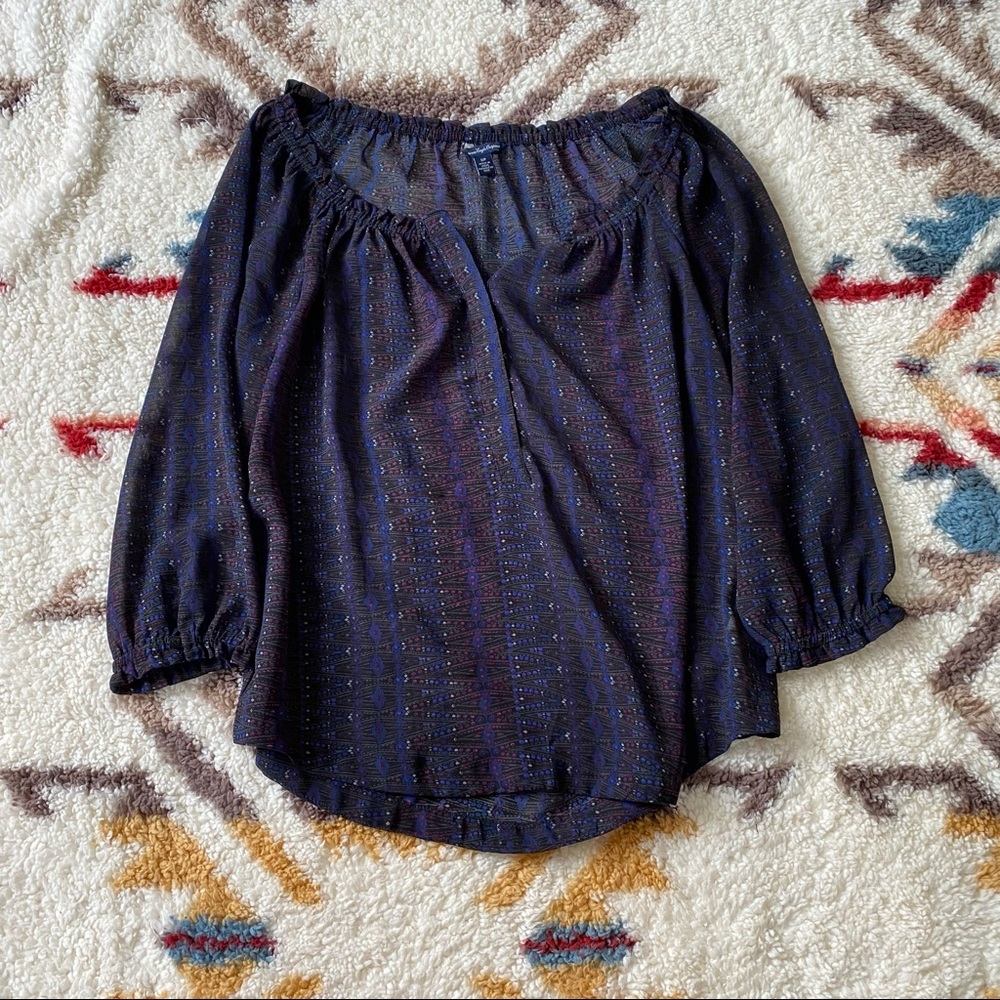 AE Sheer Blouse Long Sleeve